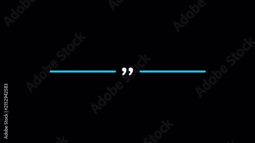  animated Horizontal Line Animation With Animated Quotation Marks in 4k animation with alpha channel Quote Reveal Testimonial Template Background Clean Divider Lines on transparent background