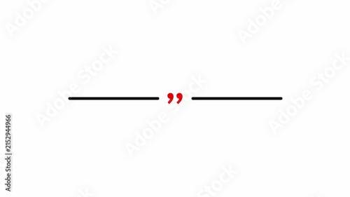  animated Horizontal Line Animation With Animated Quotation Marks in 4k animation with alpha channel Quote Reveal Testimonial Template Background Clean Divider Lines on transparent background