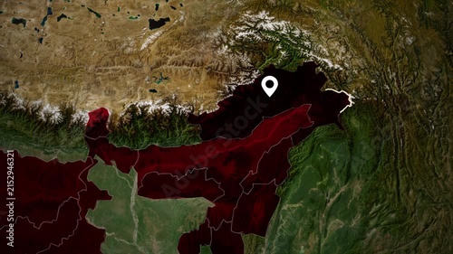 Arunachal Pradesh State Map Animation, Arunachal Pradesh Location Map, Northeast India State Geography on Realistic Terrain Background