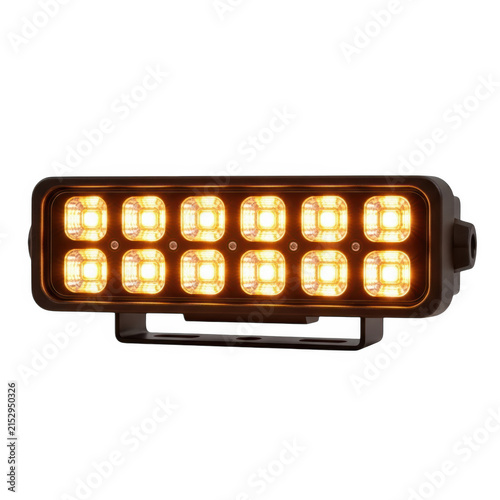 Led light bar with illuminated orange bulbs
