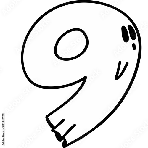 Cute Ghost Number 9