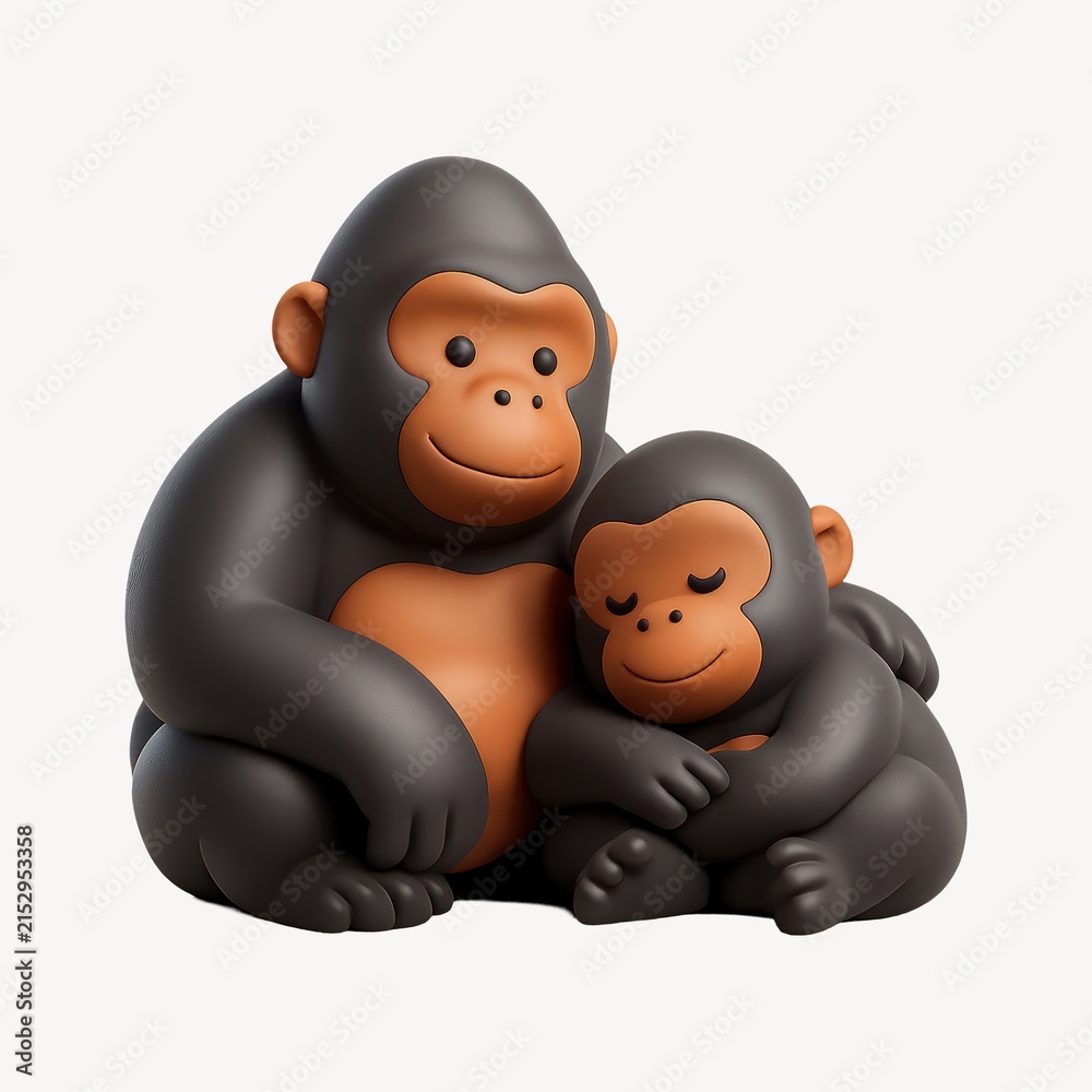 Obraz premium Cute gorilla family illustration