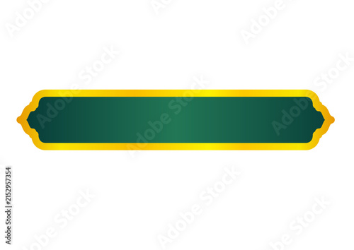 Islamic Green and Gold Banner Ribbon Frame Vector Background for Ramadan Kareem and Eid Mubarak Banner Header