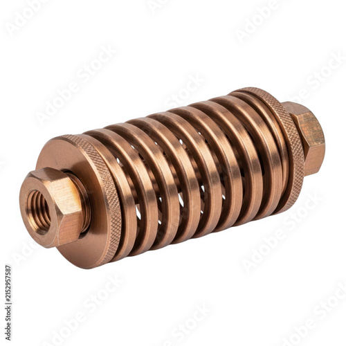 Copper compression spring with threaded ends