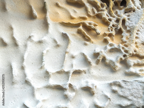 Weathered sandstone formations create natural patterns and textures in Sydney, New South Wales, Australia.