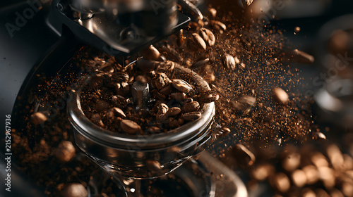 Coffee cultivation, processing, roasting, and brewing captured in a professional visual concept.