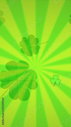 Animation of clover icons on green background