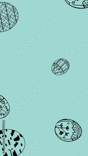 Animation of easter eggs icons over green background