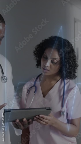 Animation of data processing over diverse doctors in hospital