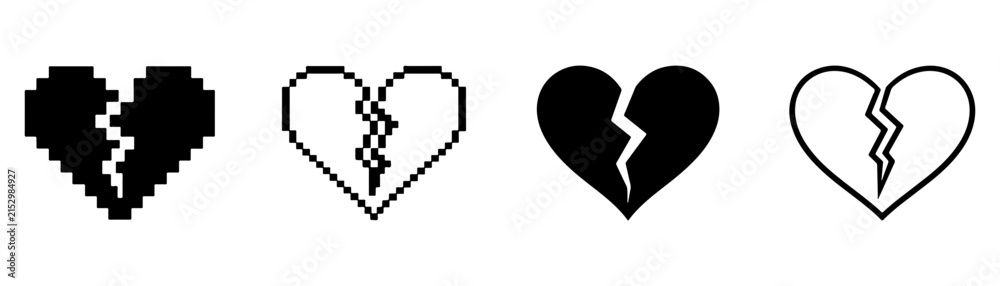 Fototapeta premium Heart icon set featuring outline and solid styles for love, romance, affection, symbols, and design.