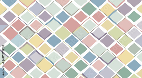 Colorful pastel diamond pattern grid on white background