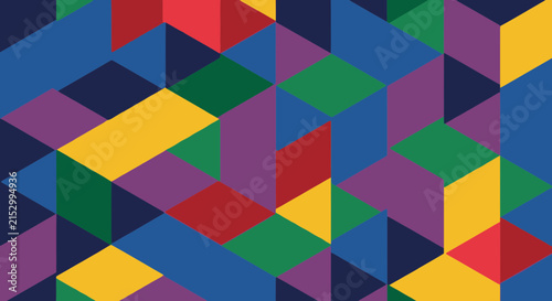 Vibrant colorful isometric cube geometric pattern