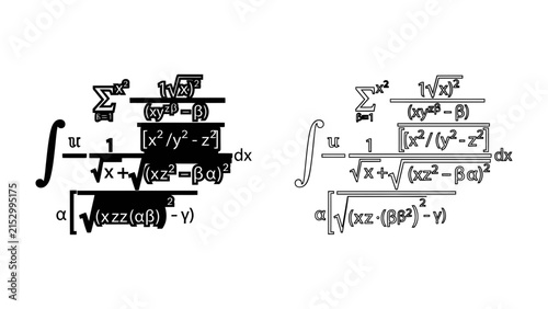 фотографія Mathematical Formulas on White Background
