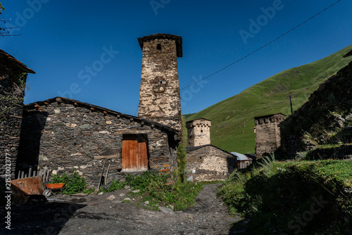 Ushguli village, trans-Caucasian trail, Upper Svaneti, Caucasus mountain range, Georgia