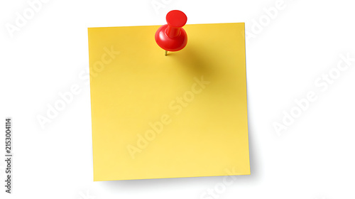 Canvastavla yellow sticky note with push pin