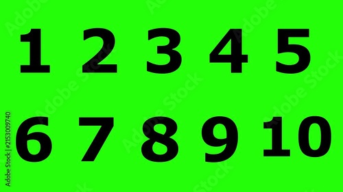 counting animation from 1 to 10 number counting animation video ,Typography for Kids, Numeric Digits 1–10 Animation in transparent background with alpha channel.