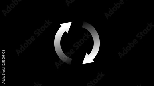 Abstract Circular Arrow Rotating in a Loop on Black Background for Infographics and Presentations rotating arrows. 4k motion graphics animation.