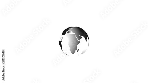 Digital globe made of small dots on white background technology and data visualization concept dot pattern. 4k animation.