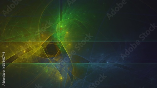 Illustration created as a 3D render without generative AI, abstract futuristic energy burst and geometric cosmic light background