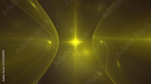 Illustration created as a 3D render without generative AI, abstract futuristic energy burst and geometric cosmic light background