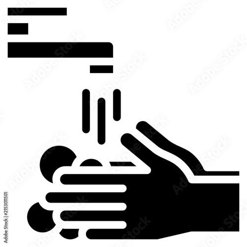Wash your hands frequently solid icon. for presentation, graphic design, mobile application, web design or infographics.