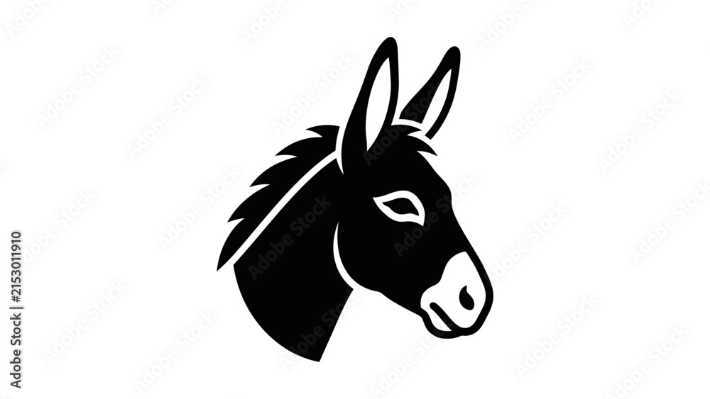 Naklejka premium Donkey Head Vector Illustration