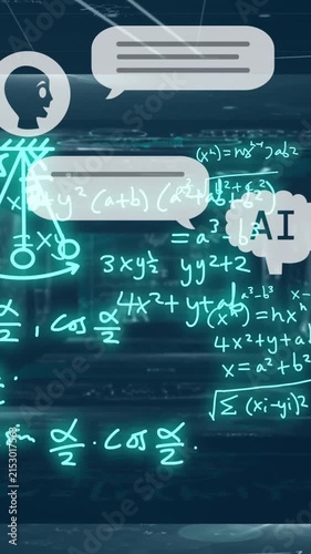 Animation of ai text and mathematical data processing
