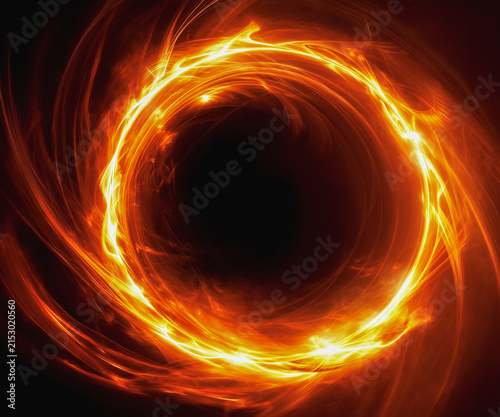Glowing Circle Orange Abstract Background