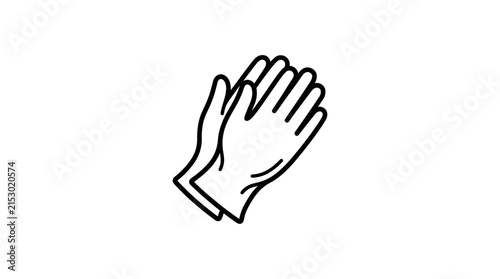 Protective Gloves Outline Vector Illustration