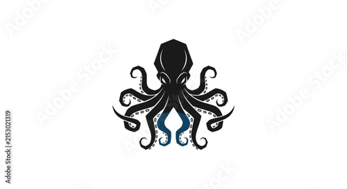 Stylized Octopus Illustration, Marine Creature Design, Underwater Wildlife Concept