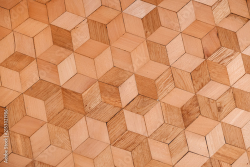 Handcrafted geometric wood flooring for modern interior design