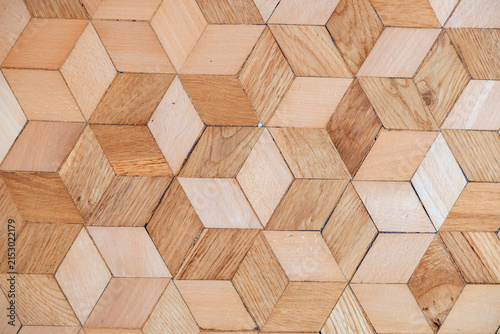 Handcrafted geometric wood flooring for modern interior design