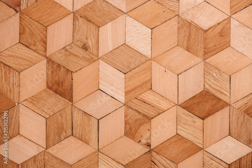 Handcrafted geometric wood flooring for modern interior design