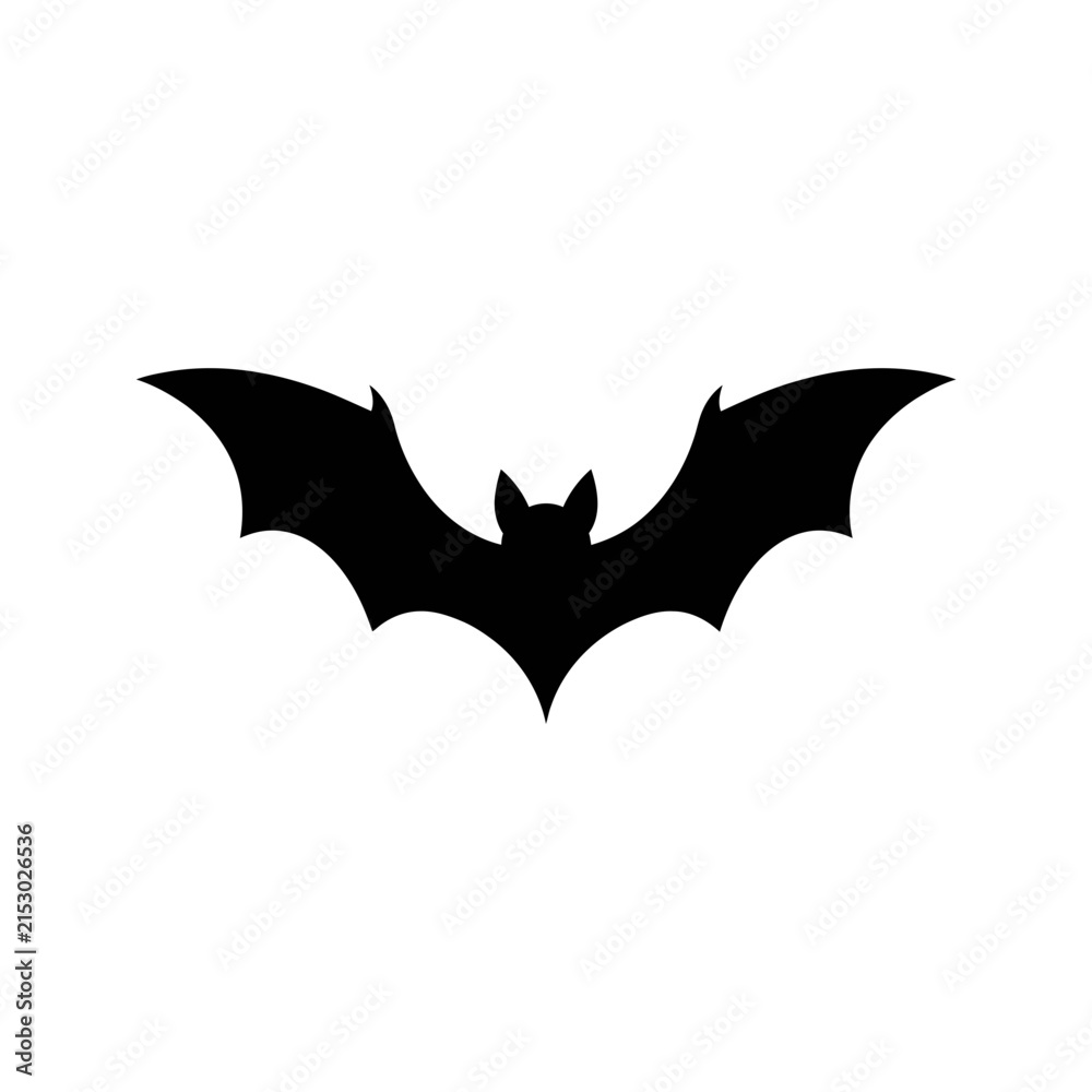 Fototapeta premium Black Bat Wings Silhouette Vector Illustration. Halloween Flying Animal Icon. Witch Flying Mammal Cutout. Spooky Autumn Decoration Graphic. Dark Silhouette Symbol. Simple Outline Art For Print