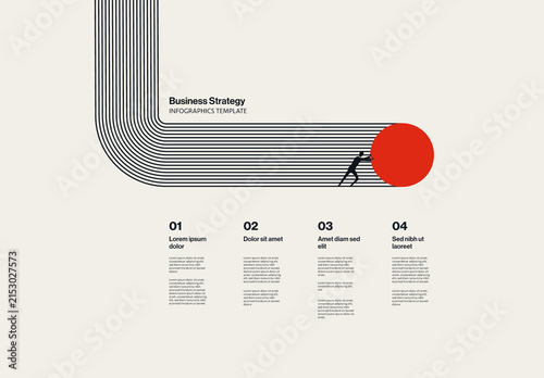 Business Strategy and Plan Infographic Template with 4 Steps Process