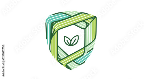 Sustainable Shield with Leaf Symbol - Eco Friendly Protection Concept