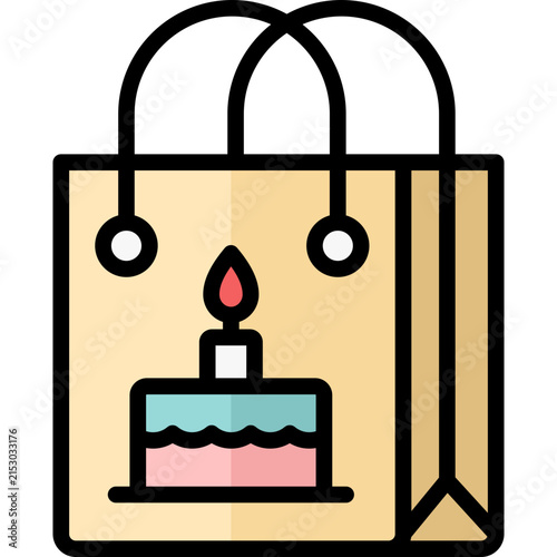 bag icon illustration design with filled outline