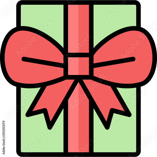 gift icon illustration design with filled outline