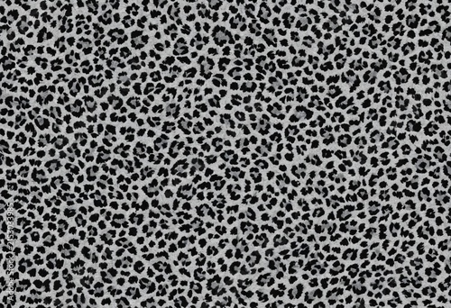Seamless Black and White Leopard Print Texture Background Pattern