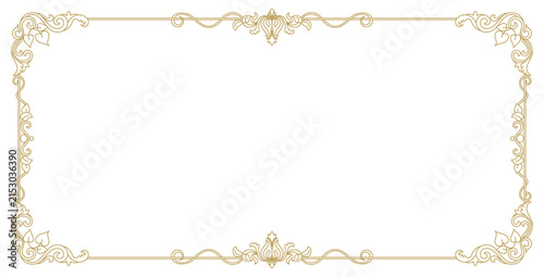 A vintage-style gold frame featuring leaf and floral patterns along the edges—a classic design element.
