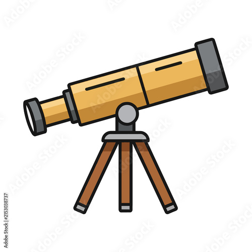Astronomical telescope on a tripod for stargazing