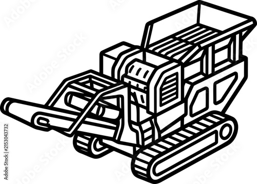 Industrial Crusher Machine, Heavy Equipment, Mining Machinery, Construction Vehicle