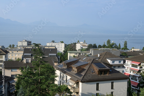 Lausanne Residential Rooftops by Lake Geneva