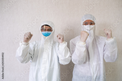 Protective suit face shield medical mask gloves infection virus