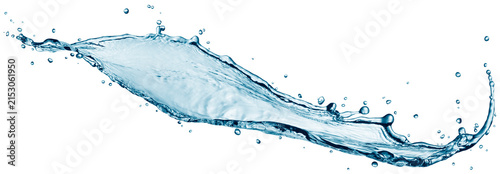 Blue water splash isolated