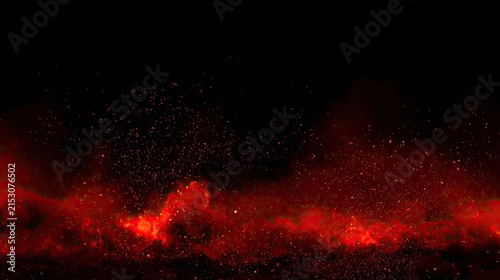 Fiery particles and glowing embers drift across a dark, ethereal background
