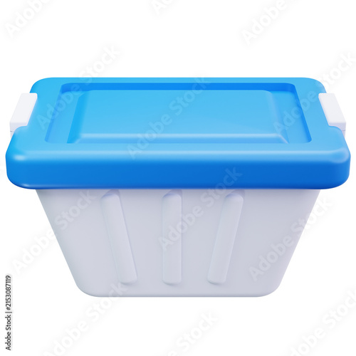 Cuadro en lienzo Blue Plastic Food Storage Container 3D Illustrations