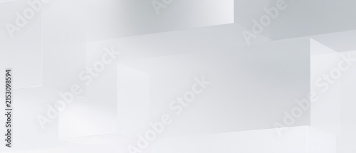 Abstract Wide Banner With Soft Grey and White Gradient