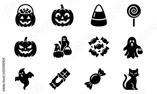 Bild auf Leinwand Halloween Icon Set