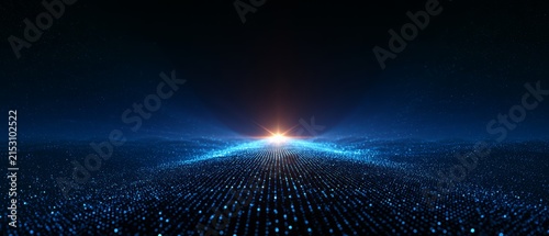 Glowing Holographic Customer Journey Path